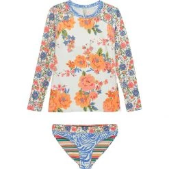 Best Sale ❤️ Maaji Girls' Rashguards Free Spirit Odyssey Rashguard Set Girls' ⌛