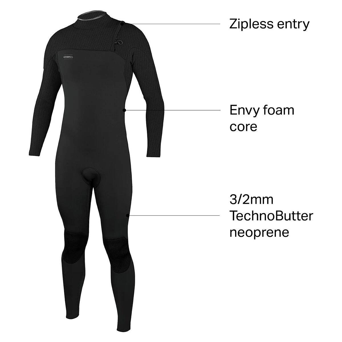 Flash Sale π O'Neill Men's Wetsuits Hyperfreak Comp 3/2 Zipless Full Wetsuit Men's π― - Image 2