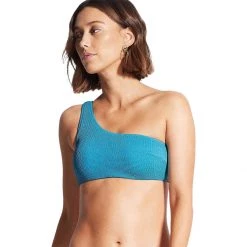 Best deal 🎉 Seafolly 👙 Bikini Tops Sea Dive One Shoulder Bandeau 👙 Bikini Top Women's ⌛