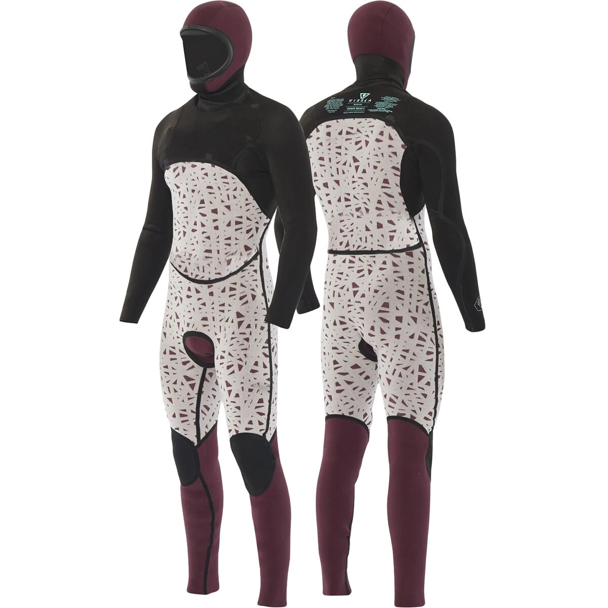 Flash Sale 🛒 Vissla Men's Wetsuits High Seas II 5/4mm Full Hooded Chest Zip Wetsuit Men's 👏 - Image 2