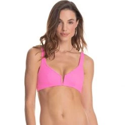Buy 👏 Maaji 👙 Bikini Tops Aurora Pink Victory 👙 Bikini Top Women's ⌛