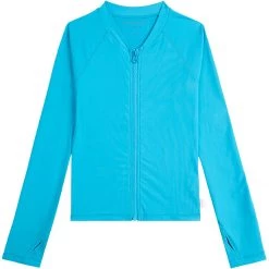 Best deal ✨ Seafolly Girls' Rashguards 🌞 Summer Essentials Long Sleeve Zip Front Rashie Girls' 🎁